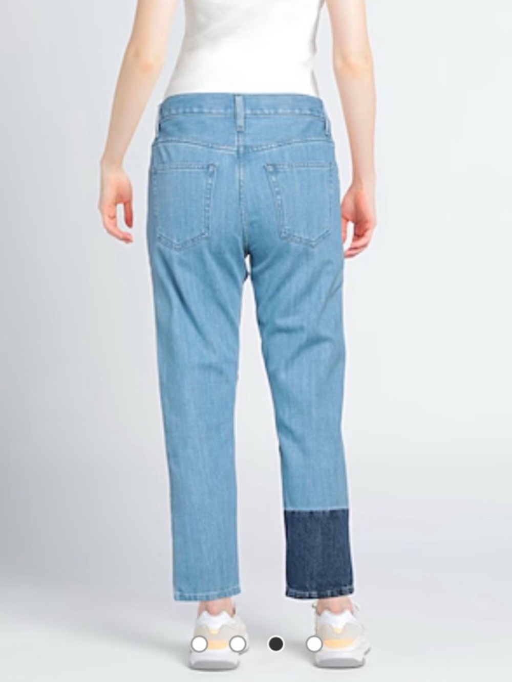 Helmut Lang Two-Tone Patchwork Blue Straight Jeans - Picture 2 of 15